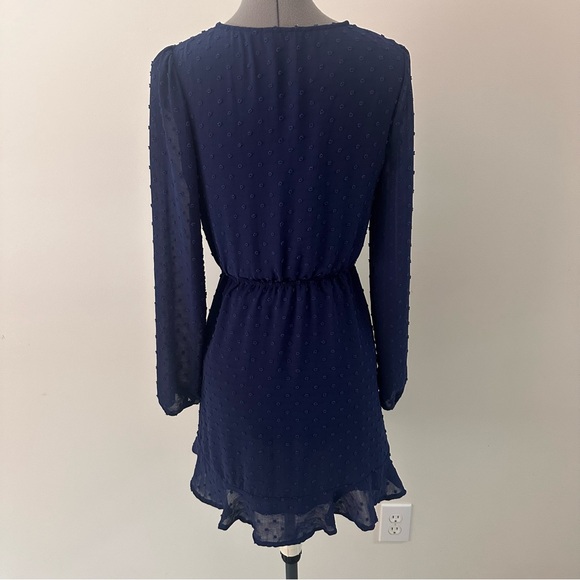 Altar’d State navy long sleeve wrap midi dress size small - Picture 3 of 10